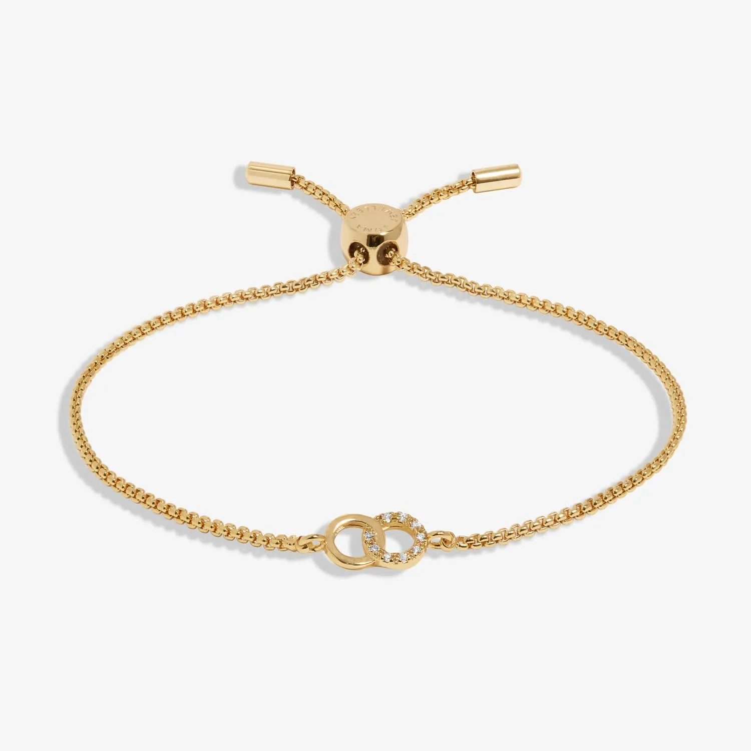 Mini Charms Pave Linked Circles Gold Plated Bracelet 7642 Joma Jewellery