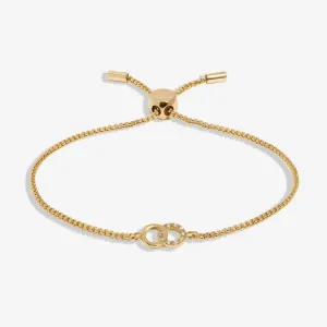Mini Charms Pave Linked Circles Gold Plated Bracelet 7642 Joma Jewellery