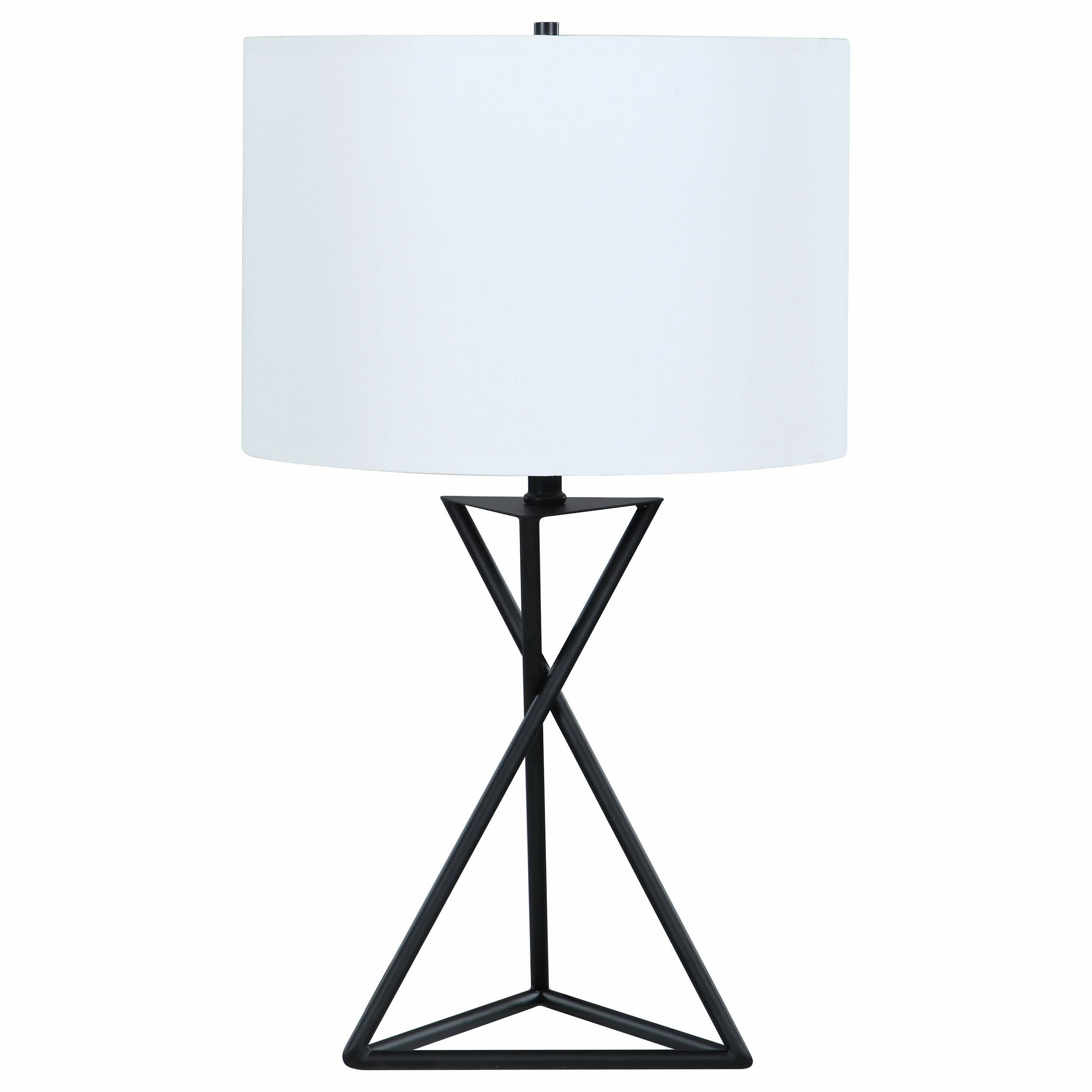 Mirio Drum Table Lamp White and Black mini decorative bulb