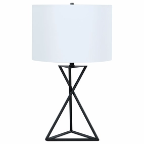Mirio Drum Table Lamp White and Black mini decorative bulb