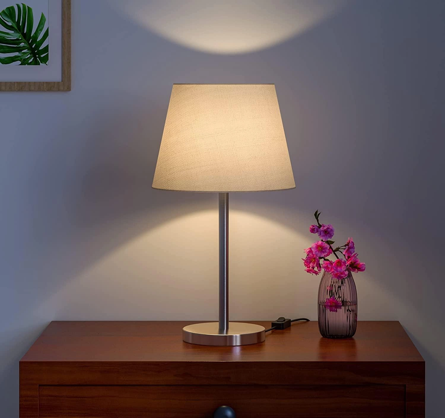 Modern & Sleek Stainless Steel Silver Finish Table Lamp 10 Inches