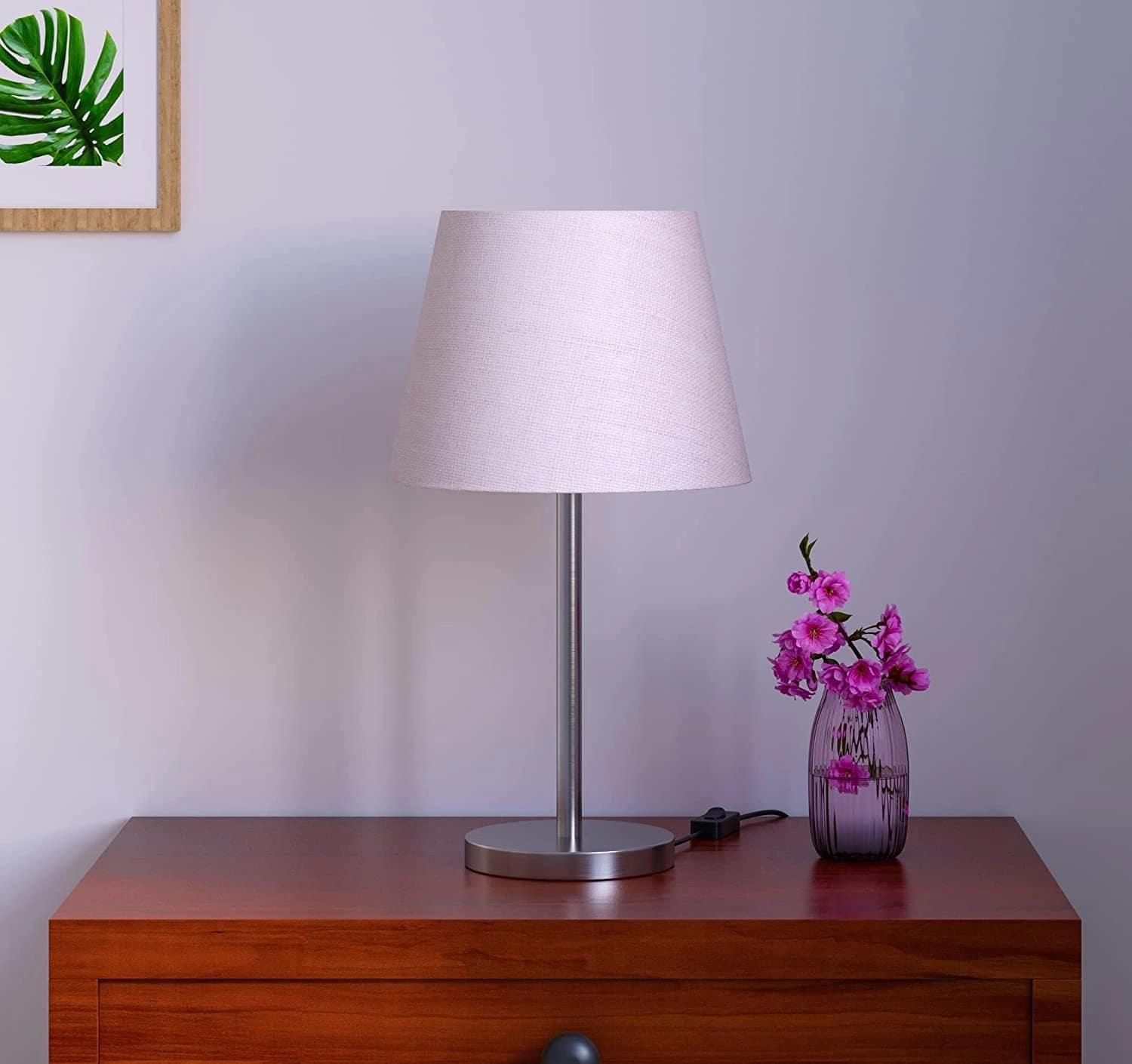 Modern & Sleek Stainless Steel Silver Finish Table Lamp 10 Inches