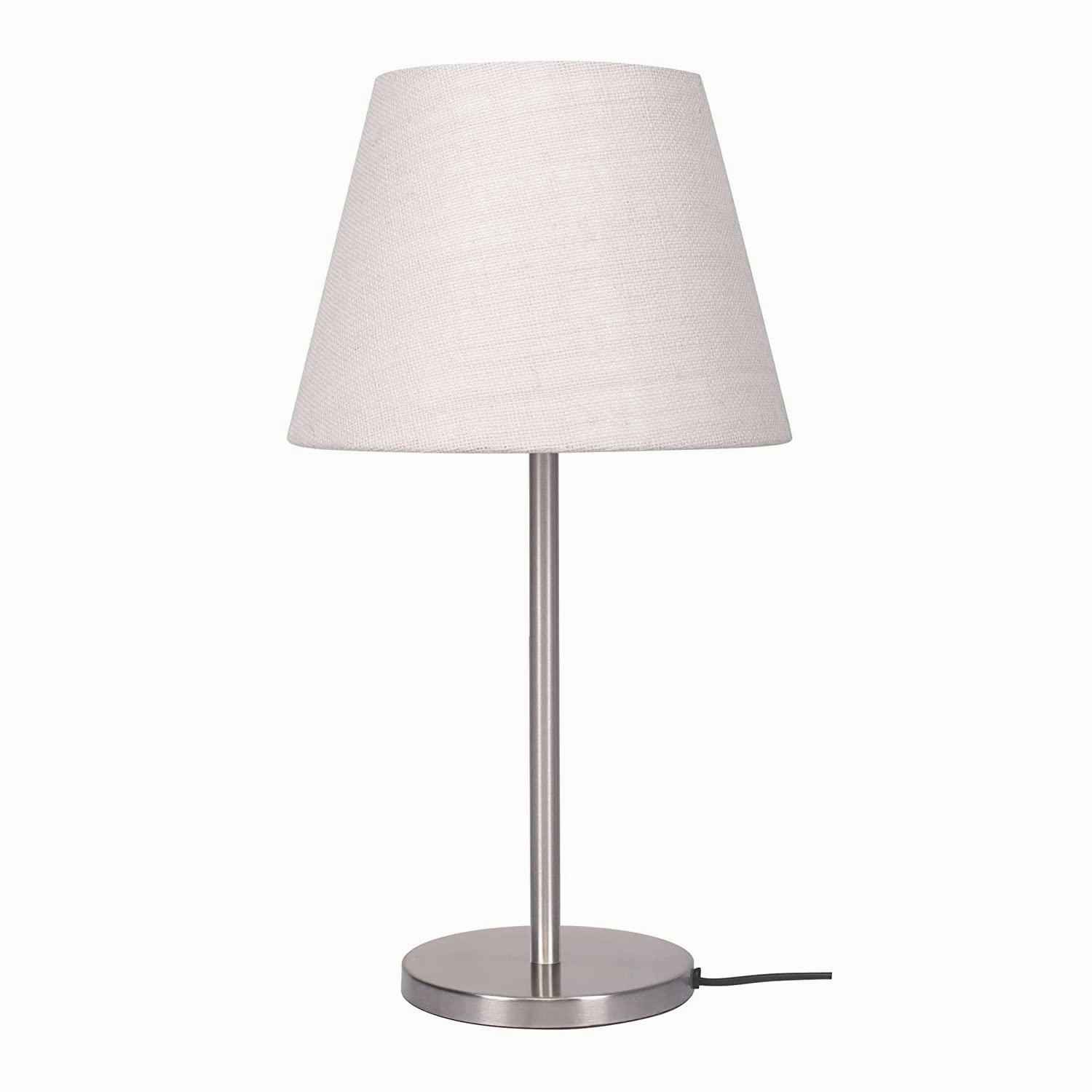 Modern & Sleek Stainless Steel Silver Finish Table Lamp 10 Inches