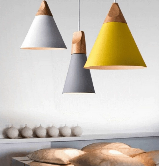 Modern Conical Nordic Pendant Light For Cafe & Bars With LED Bulb 1PC