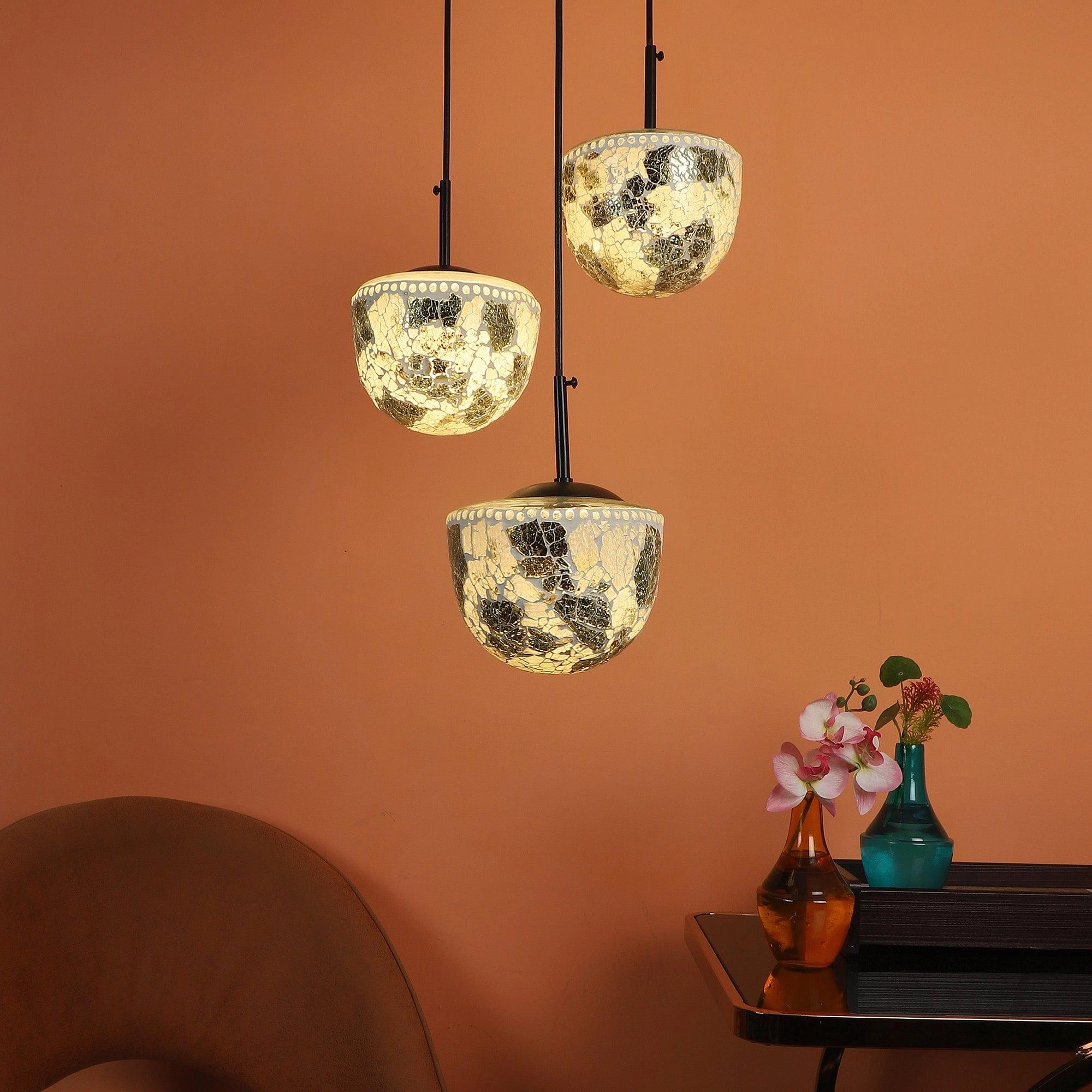 Multicolour  Metal 3 Hanging Light contemporary ceiling fixture