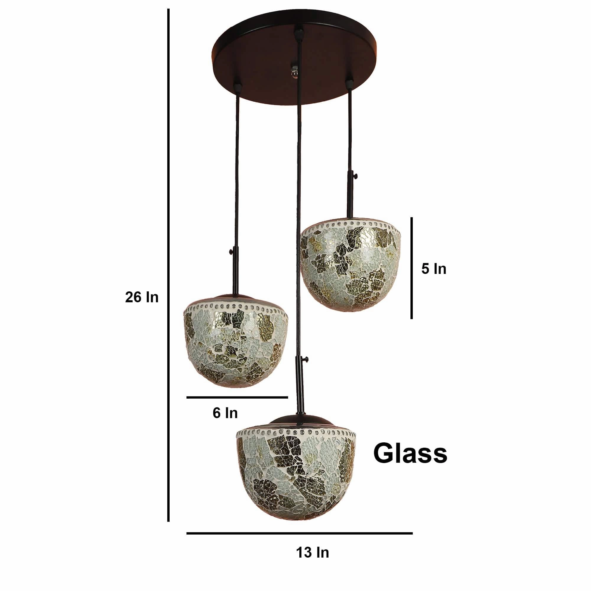 Multicolour  Metal 3 Hanging Light