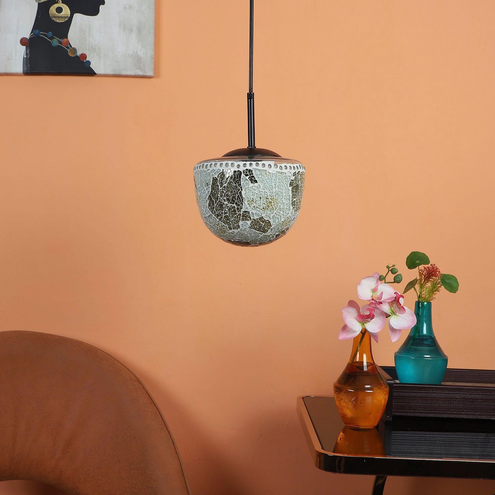 Multicolour  Metal Single Hanging Light