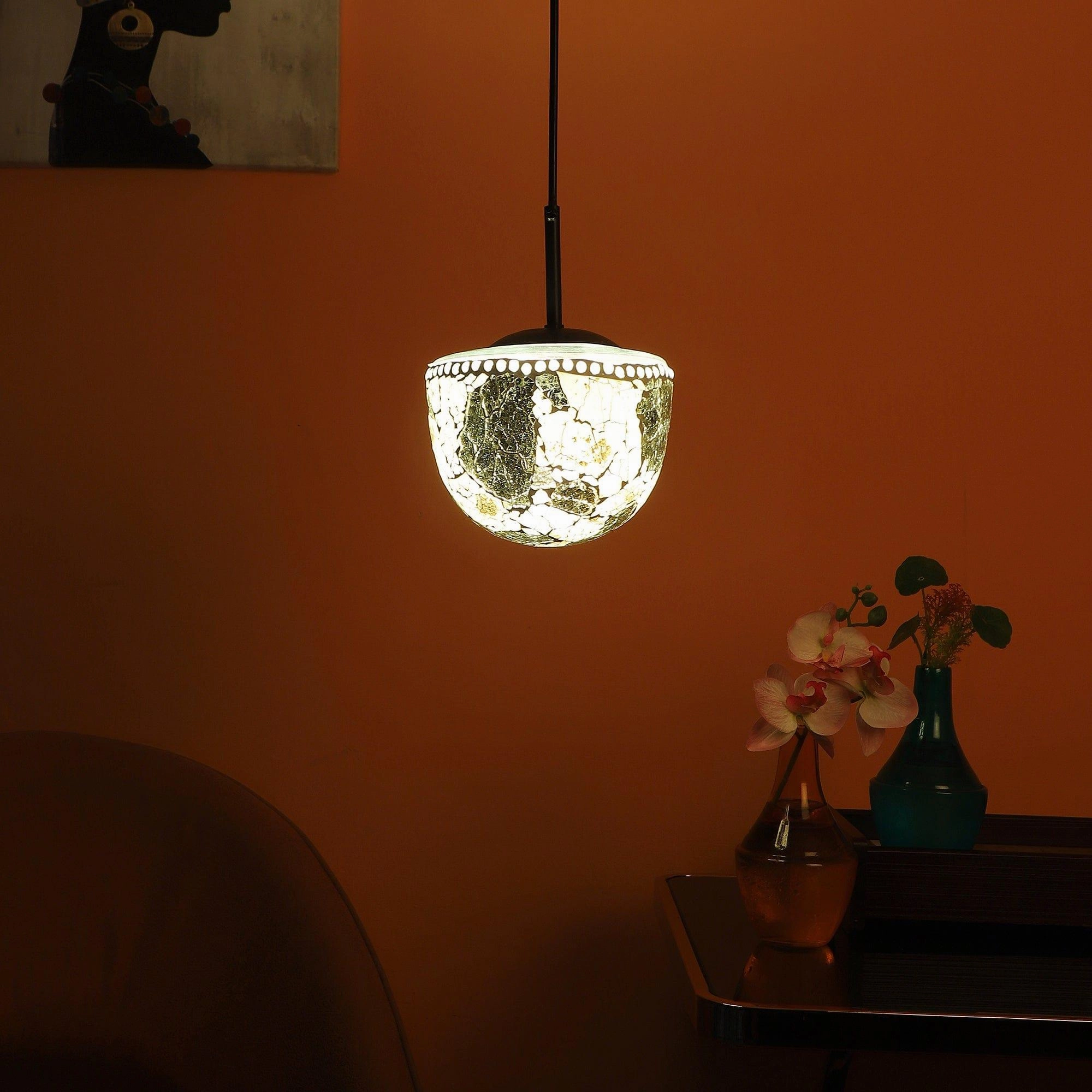 Multicolour  Metal Single Hanging Light