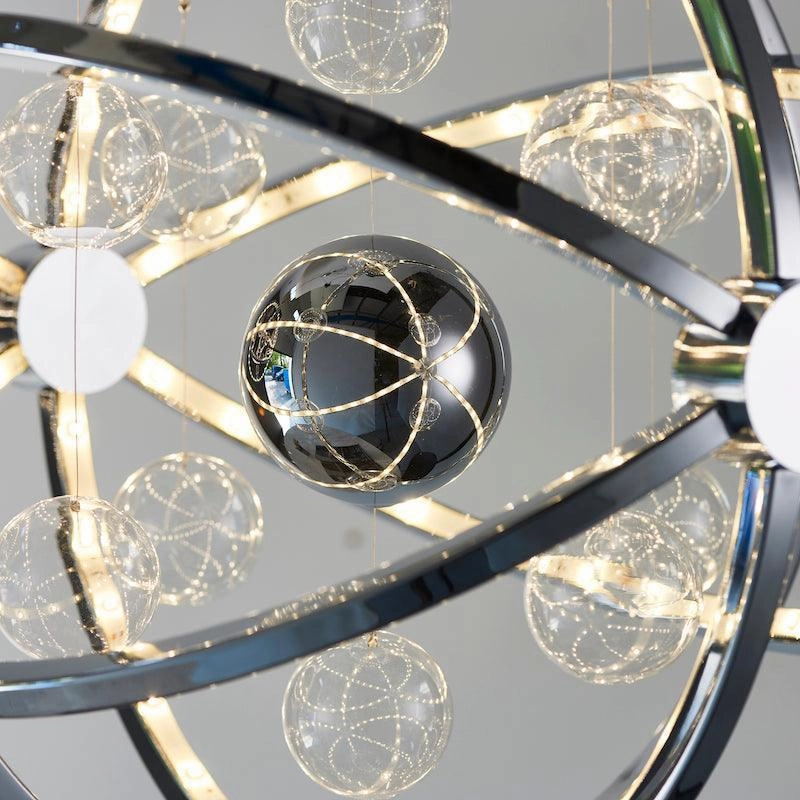 Muni Chrome & Clear Glass Pendant 39cm Ceiling Light