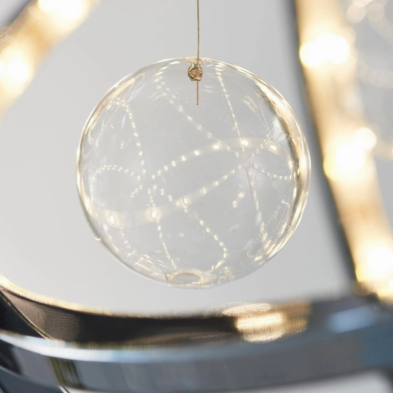 Muni Chrome & Clear Glass Pendant 39cm Ceiling Light