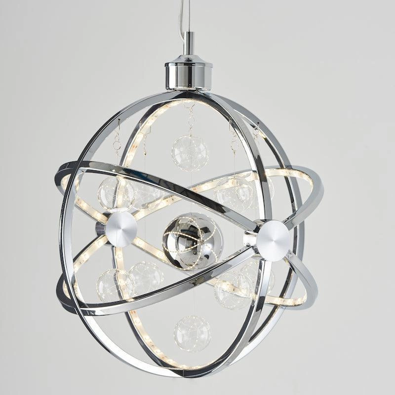 Muni Chrome & Clear Glass Pendant 39cm Ceiling Light