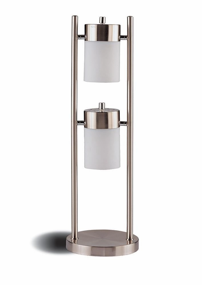 Munson Adjustable Swivel Table Lamp Brushed Silver mini decorative bulb