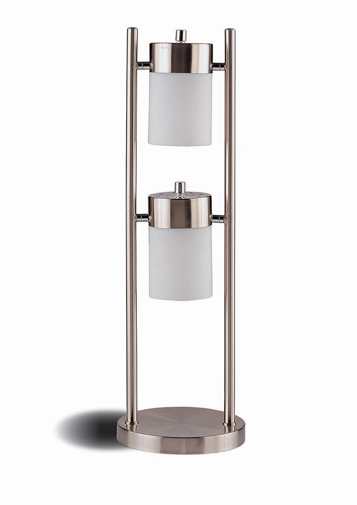 Munson Adjustable Swivel Table Lamp Brushed Silver mini decorative bulb