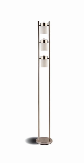 Munson Floor Lamp with 3 Swivel Lights Brushed Silver mini decorative bulb