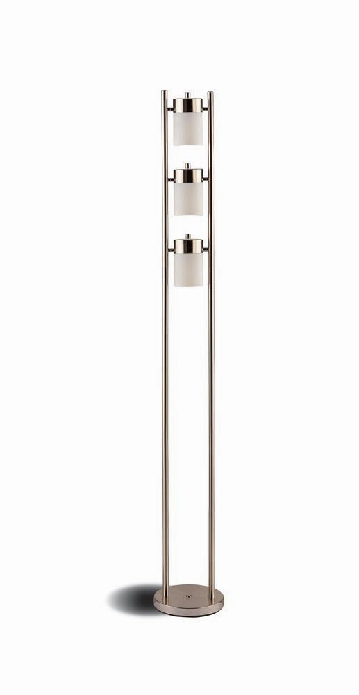 Munson Floor Lamp with 3 Swivel Lights Brushed Silver mini decorative bulb