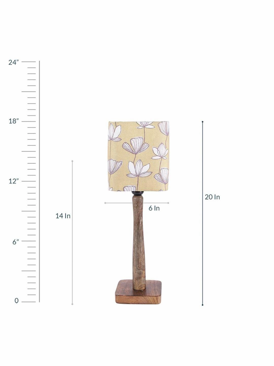 Mustard Flora Wooden Lamp