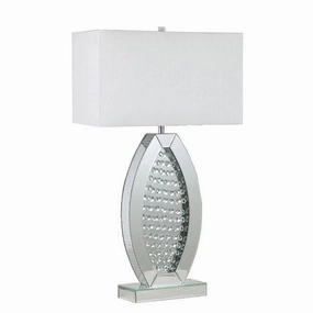 MYDA Table Lamp, Silver/White mini decorative bulb