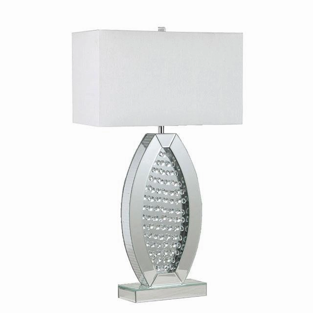 MYDA Table Lamp, Silver/White mini decorative bulb