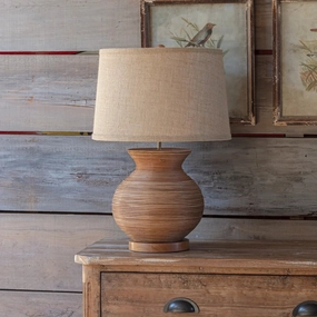 Natural Rattan Woven Lamp Set rechargeable bedside light