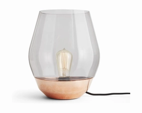 New Works Bowl Table Lamp Raw Copper, Smoked designer outdoor lamp