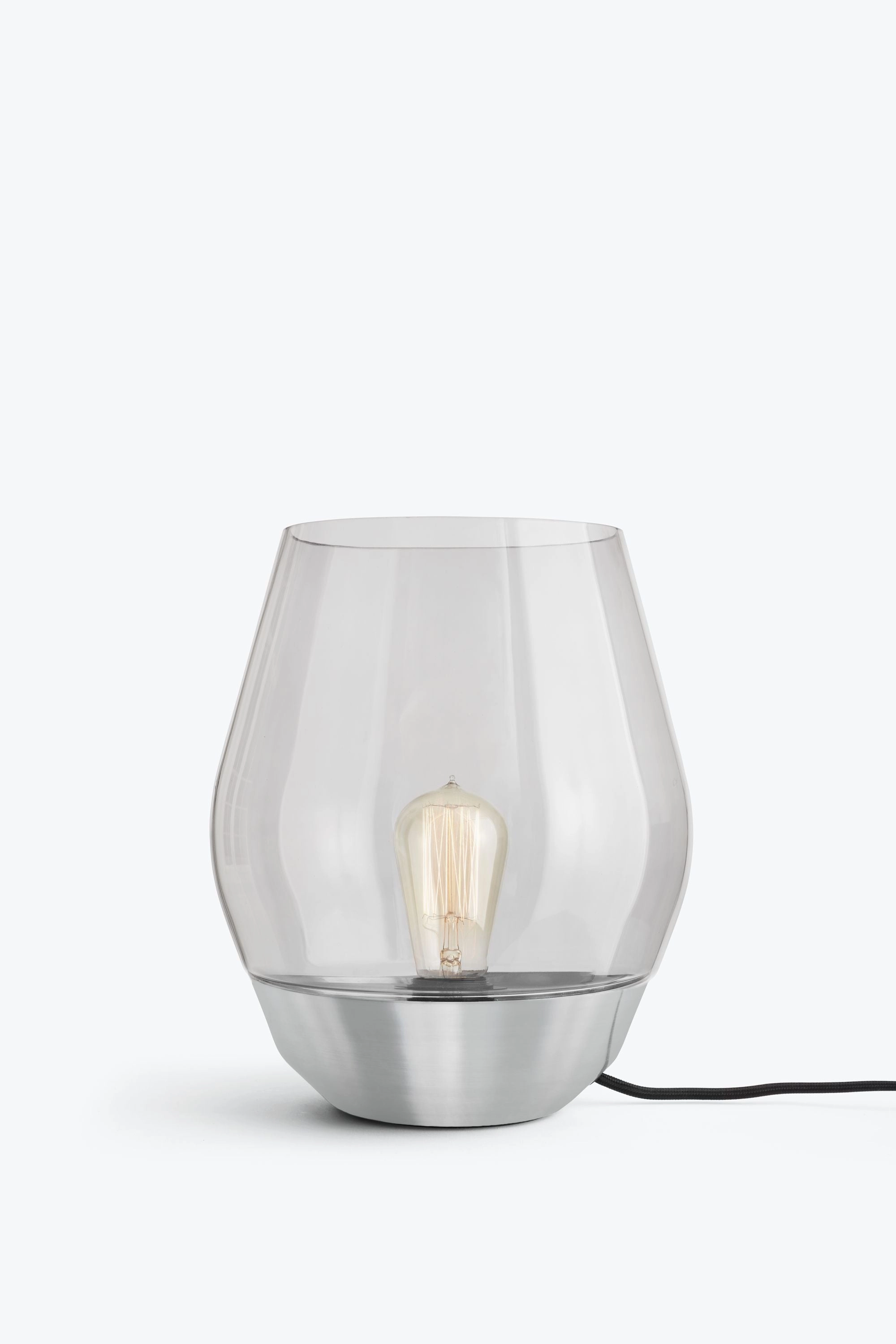 New Works Bowl Table Lamp Steel, Smoked