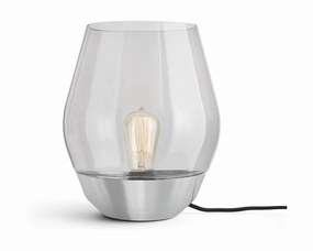New Works Bowl Table Lamp Steel, Smoked designer outdoor lamp