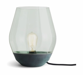 New Works Bowl Table Lamp Verdigris Copper, Green designer outdoor lamp
