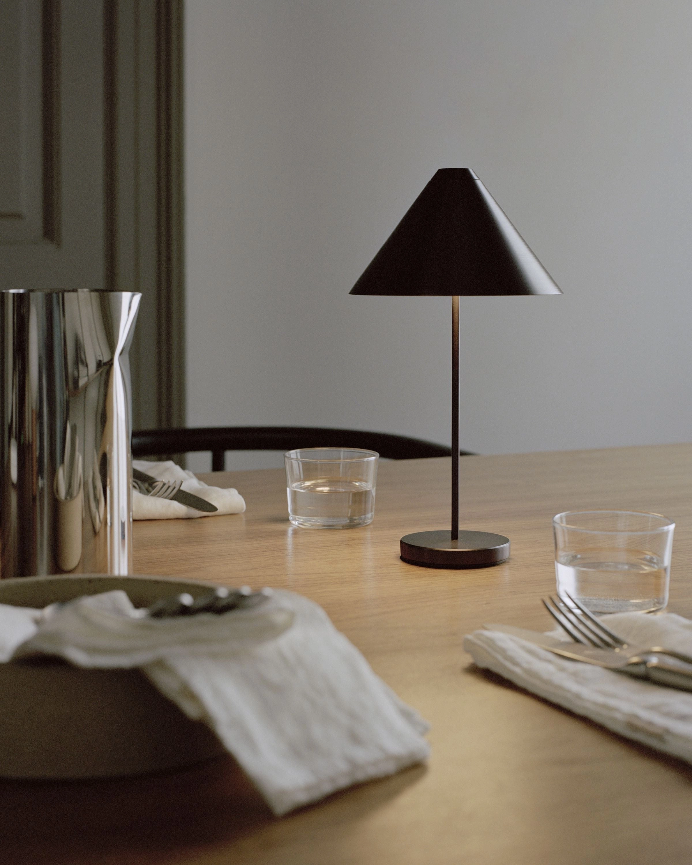 New Works Brolly Portable Table Lamp, Black