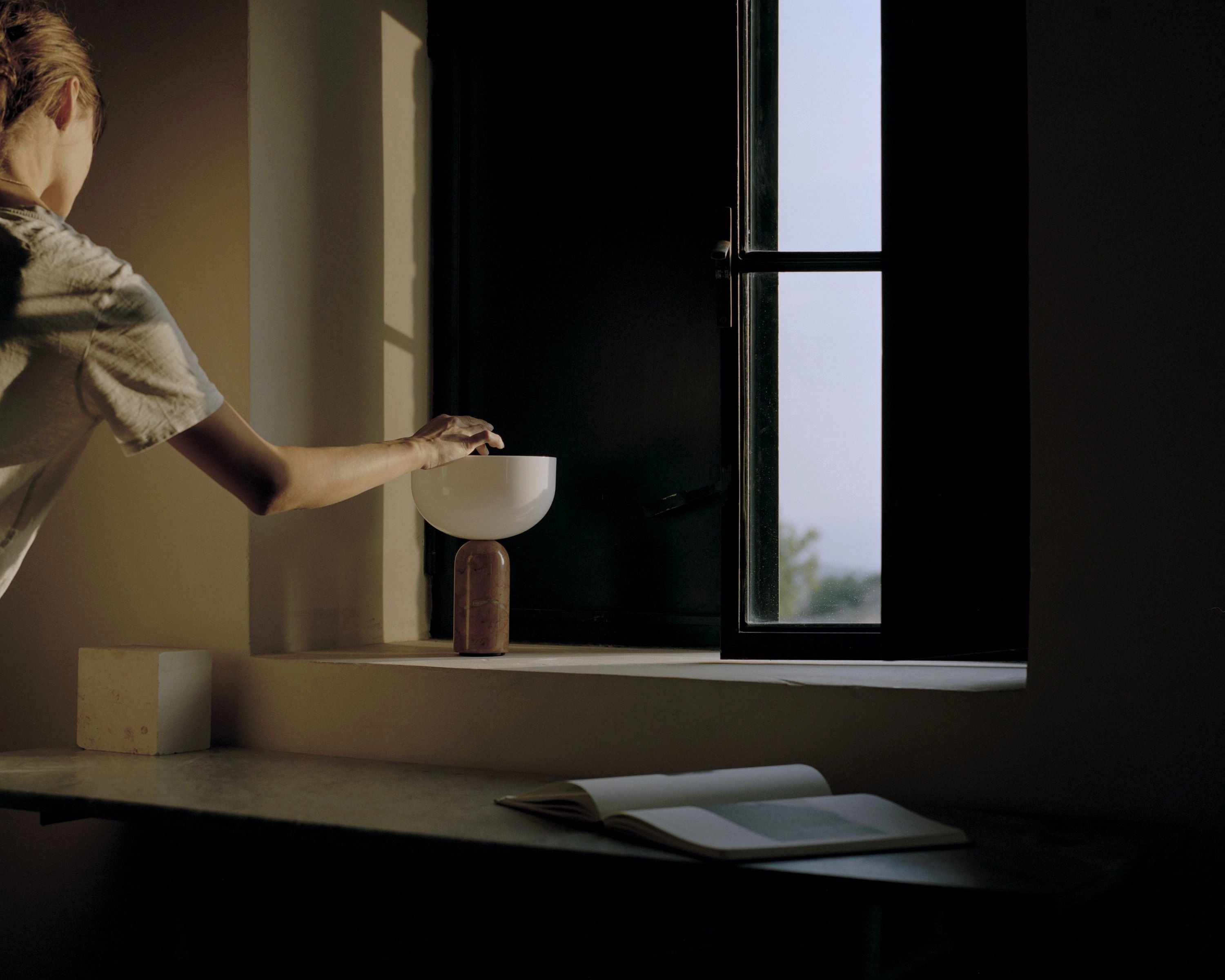 New Works Kizu Portable Table Lamp, Breccia Pernice