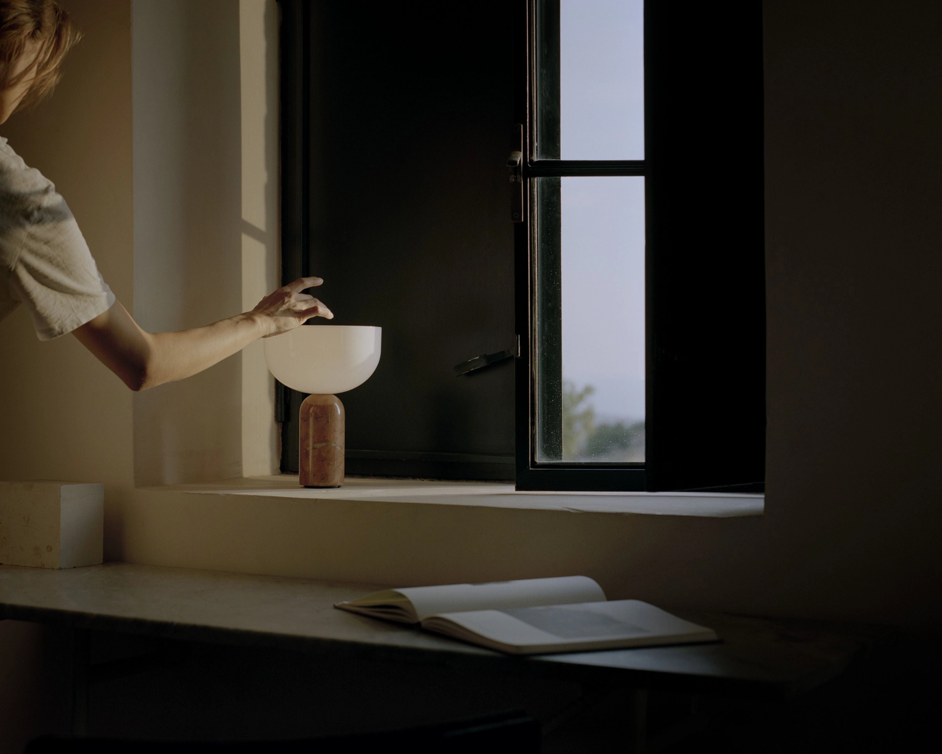 New Works Kizu Portable Table Lamp, Breccia Pernice