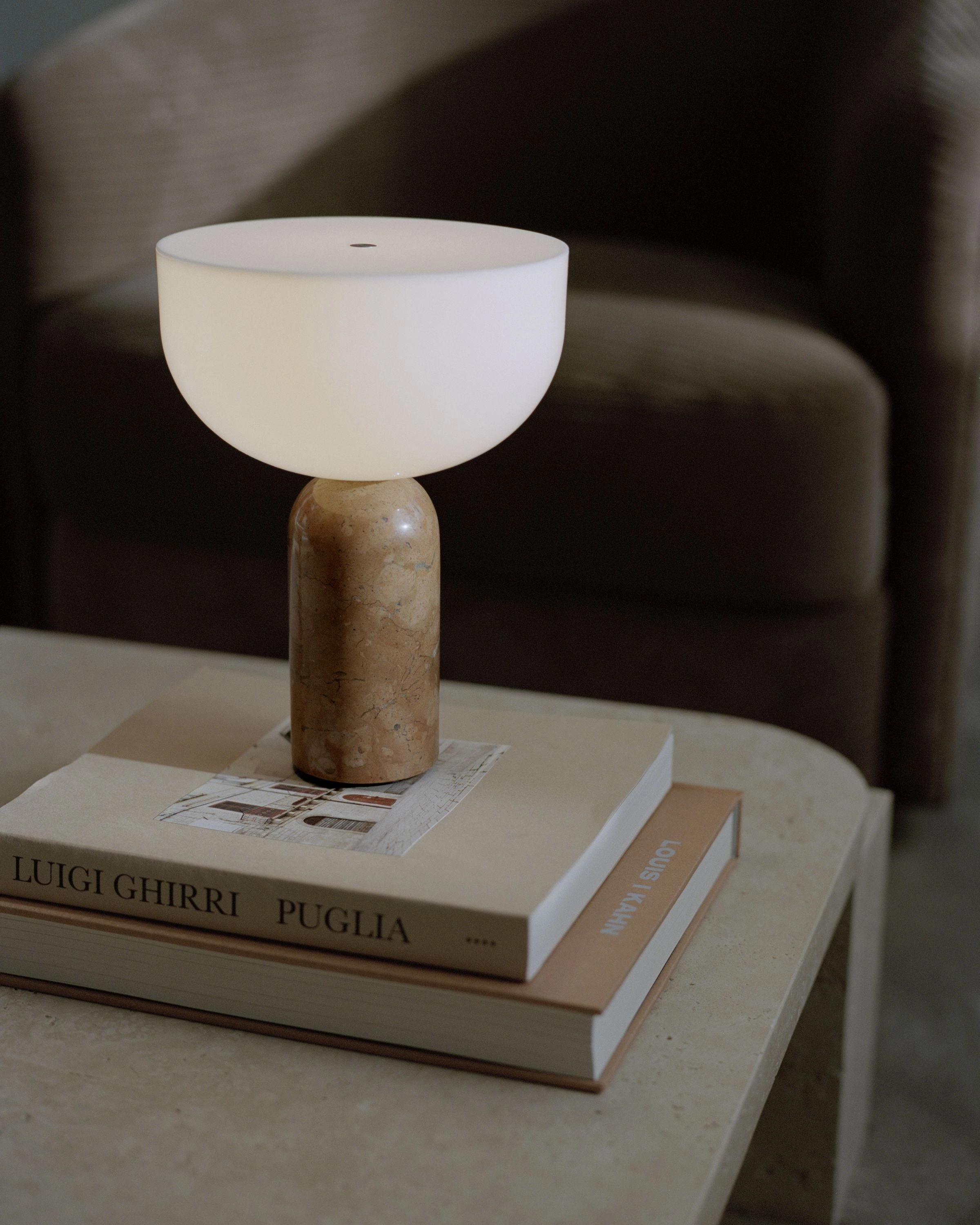 New Works Kizu Portable Table Lamp, Breccia Pernice