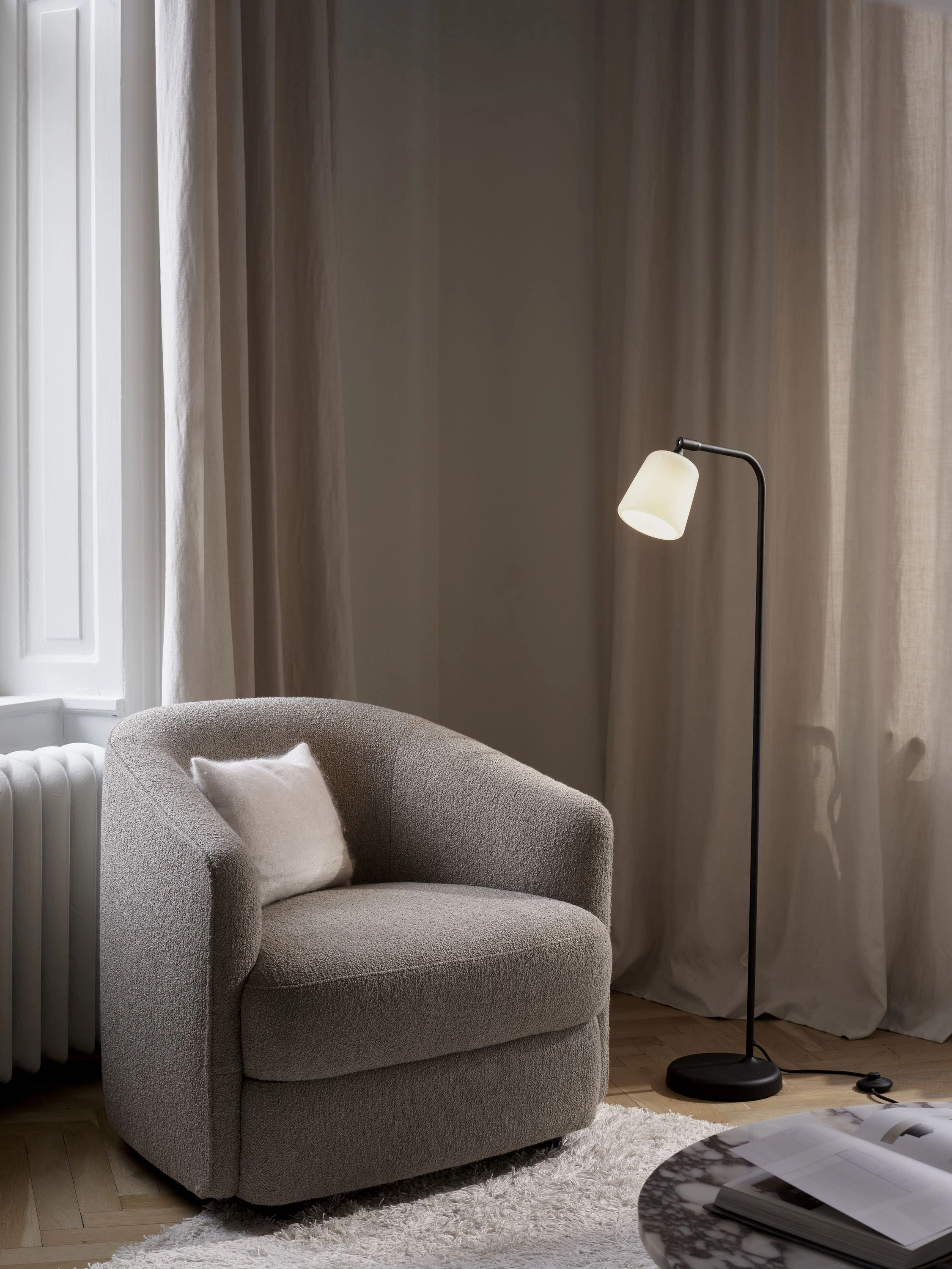 New Works Material Floor Lamp Steel, White