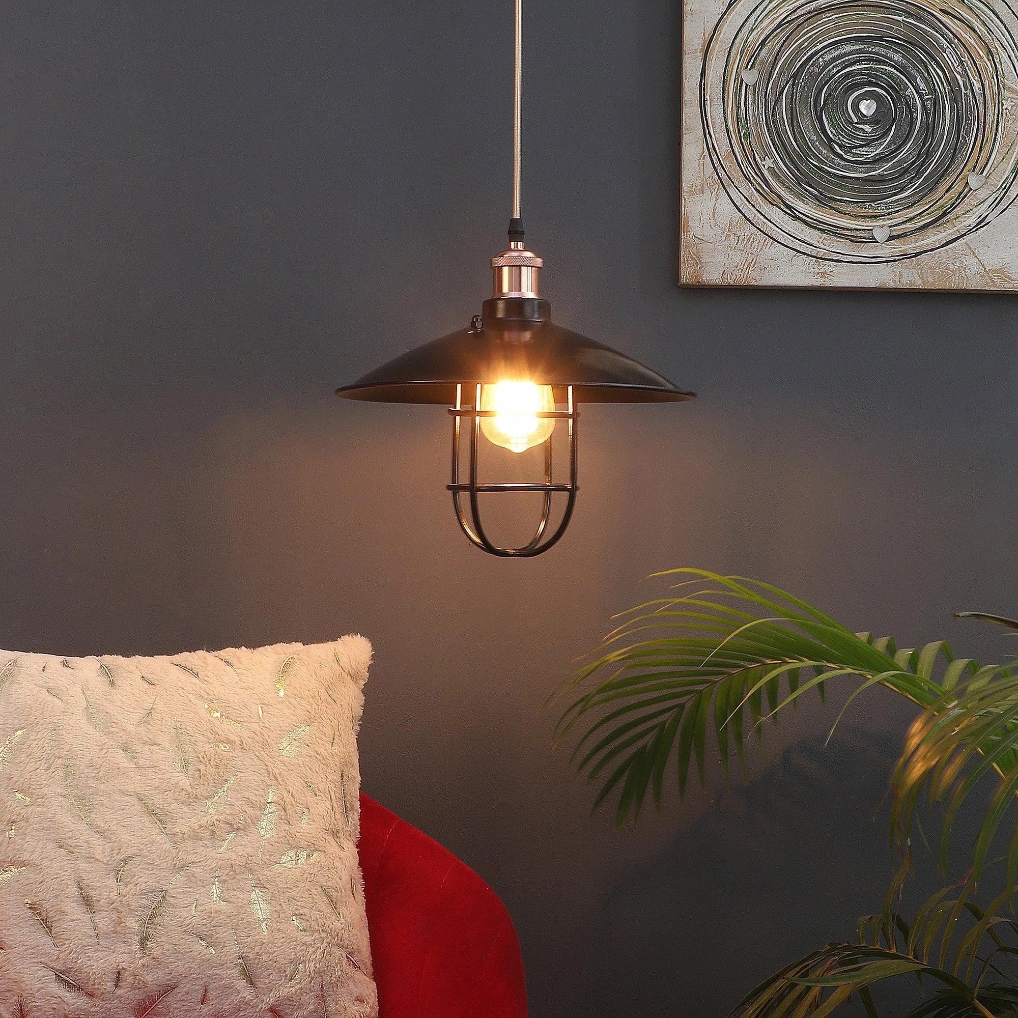 Nora Black Metal Single Hanging Light By Ss Lightings