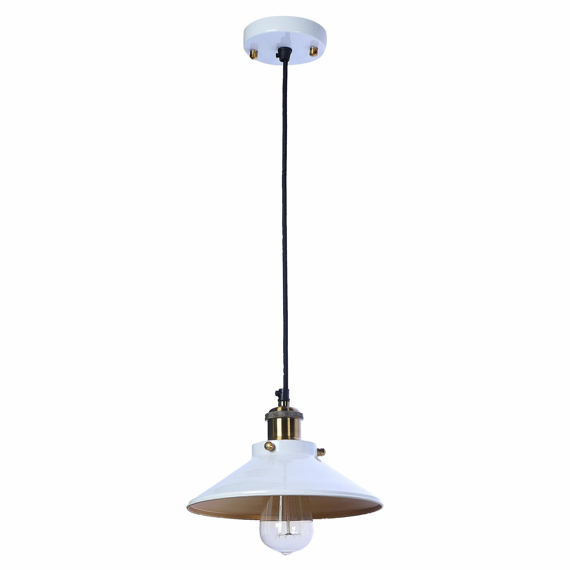 Nora White Metal Single Hanging Light By Ss Lightings