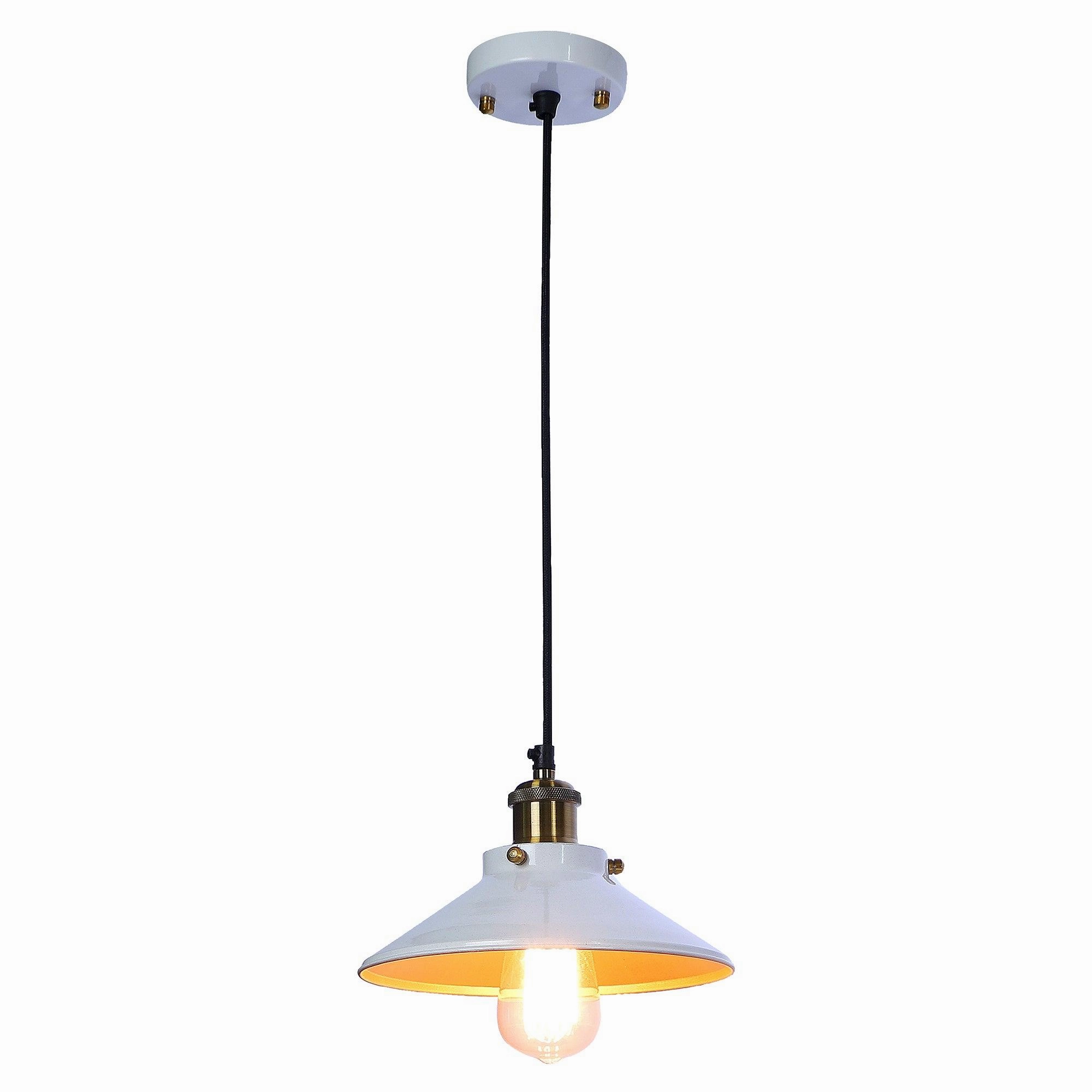 Nora White Metal Single Hanging Light By Ss Lightings