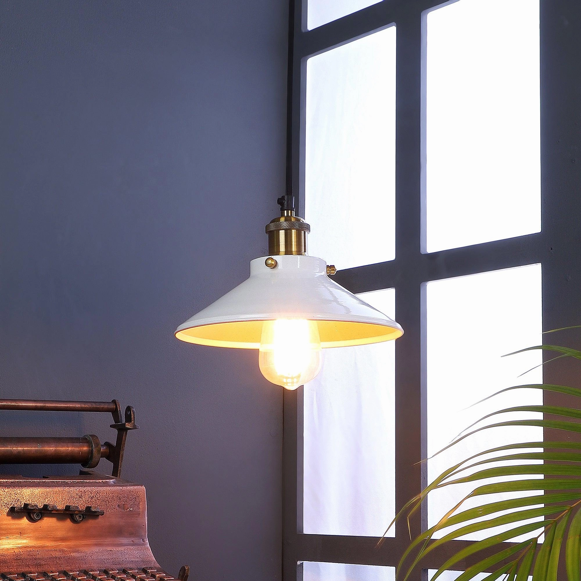 Nora White Metal Single Hanging Light By Ss Lightings