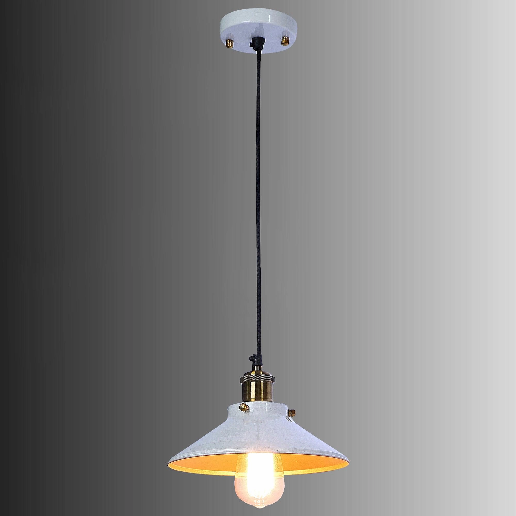 Nora White Metal Single Hanging Light By Ss Lightings