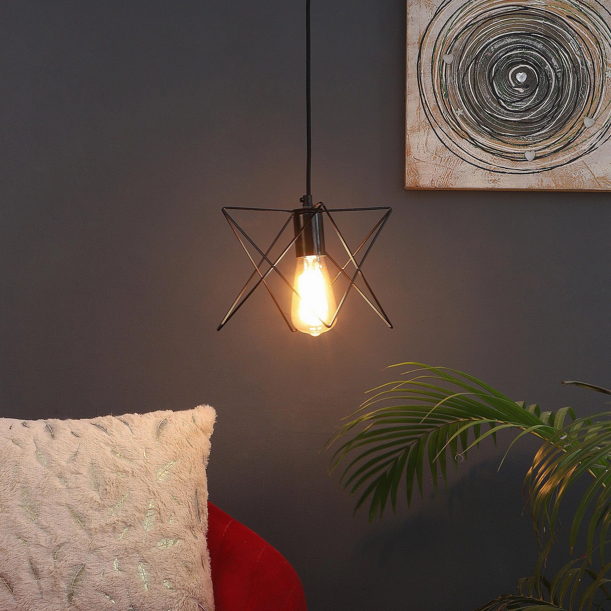 Nordic Black Vintage Metal Single Hanging Light by SS Lightings