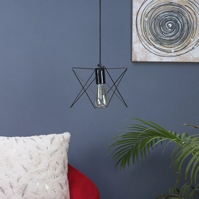 Nordic Black Vintage Metal Single Hanging Light by SS Lightings contemporary ceiling fixture