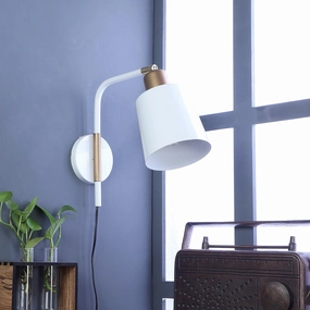 Norell White Metal Wall Light by SS Lightings vintage desk lamp