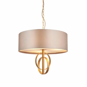 Norfolk 3 Light Gold Leaf Ceiling Pendant - Large Mink Shade modern ceiling lamp