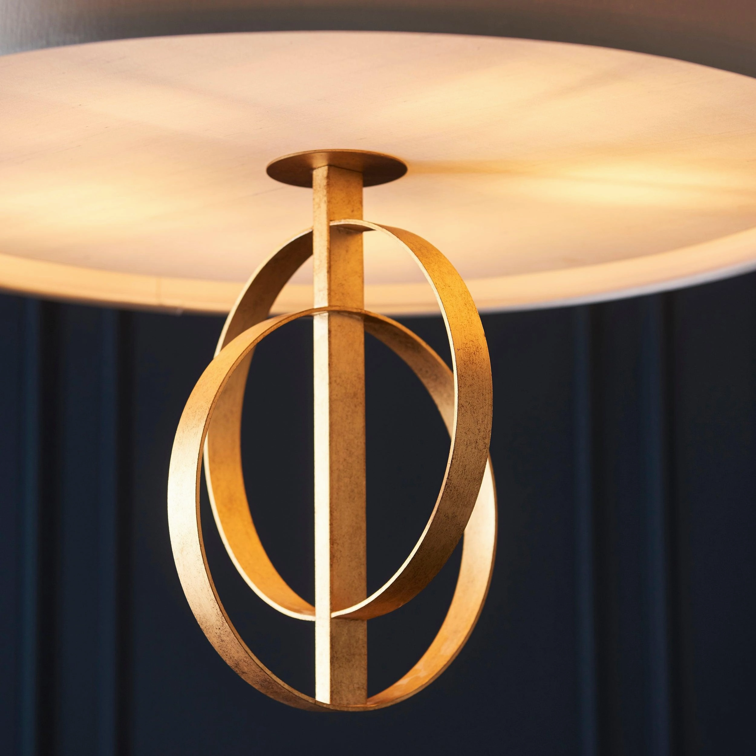 Norfolk Extra Large 5 Light Gold Leaf Pendant - Mink Shade