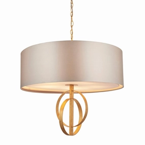 Norfolk Extra Large 5 Light Gold Leaf Pendant - Mink Shade modern ceiling lamp