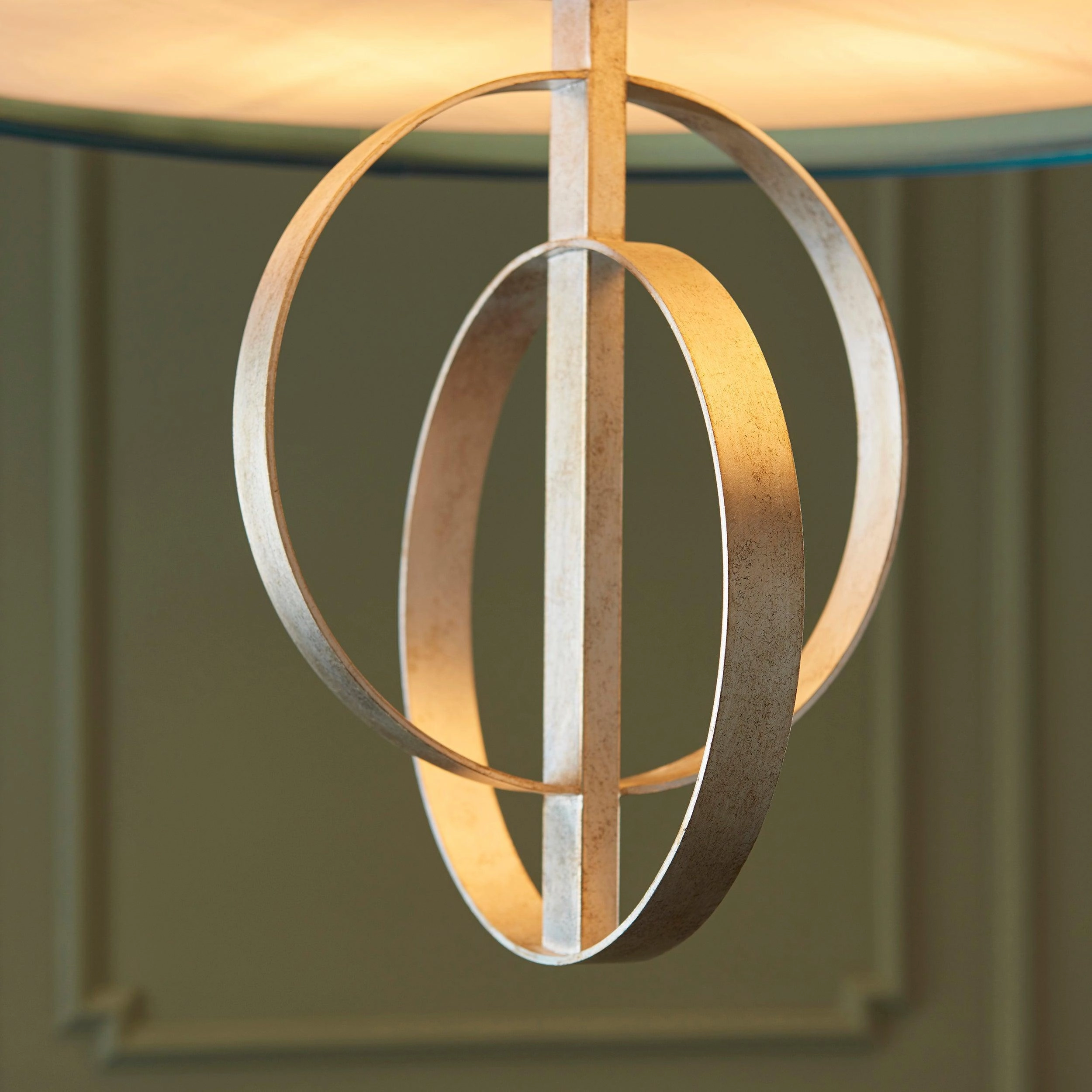 Norfolk Extra Large 5 Light Silver Leaf Pendant - Teal Shade
