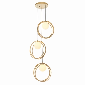 Norfolk Large 3 Light Gold & Opal Glass Ceiling Pendant minimalist ceiling light