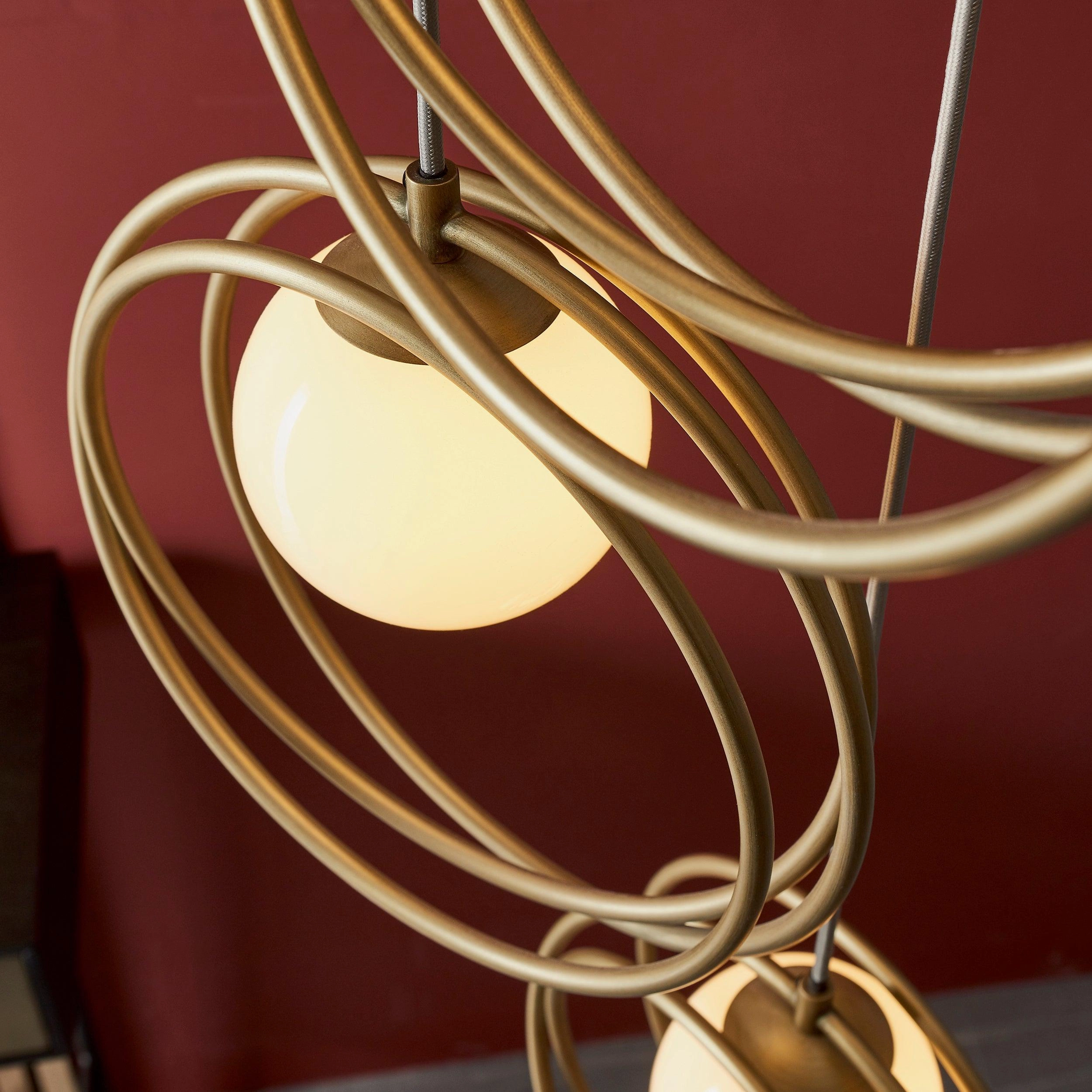 Norfolk Large 3 Light Gold & Opal Glass Ceiling Pendant