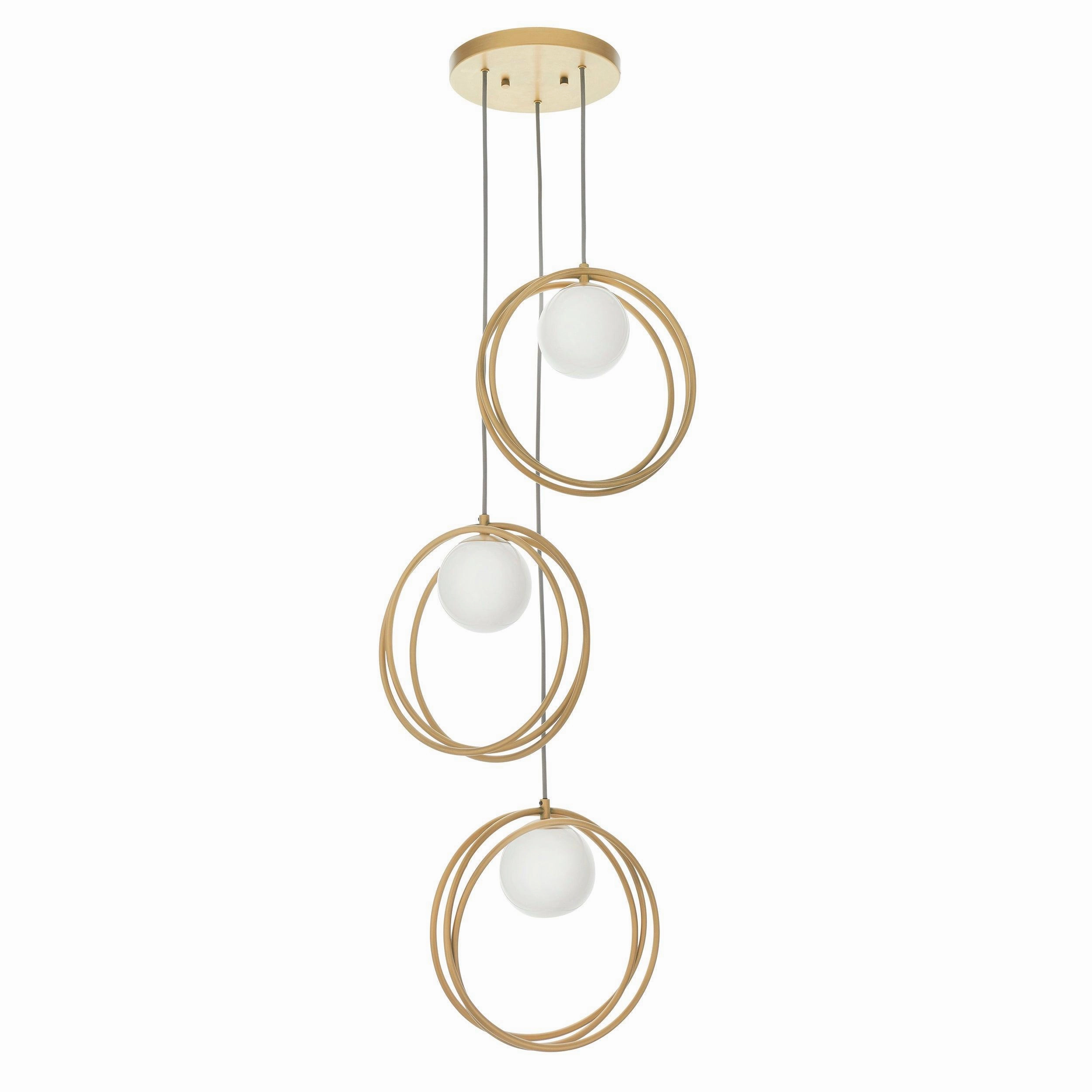 Norfolk Large 3 Light Gold & Opal Glass Ceiling Pendant