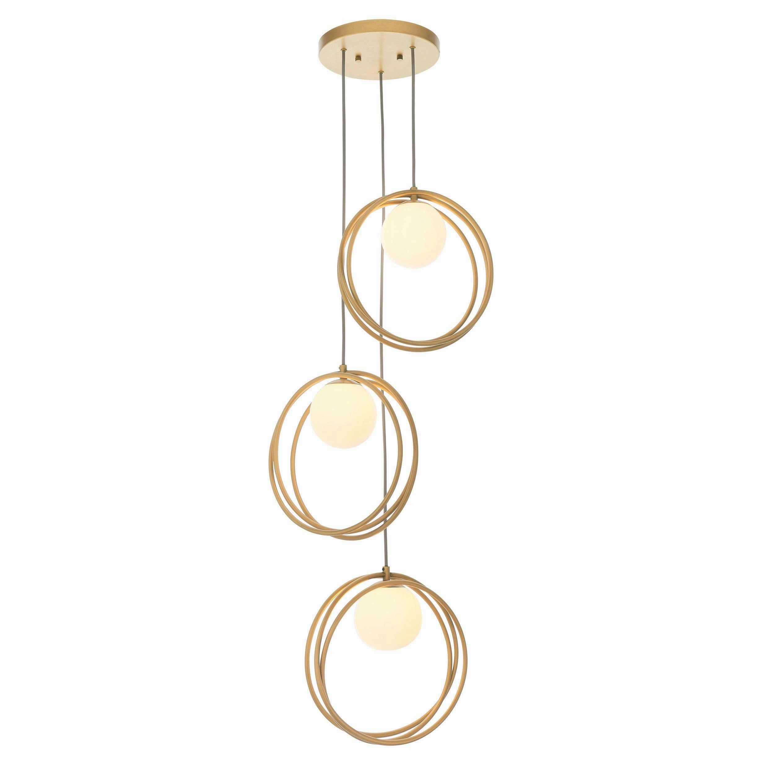 Norfolk Large 3 Light Gold & Opal Glass Ceiling Pendant minimalist ceiling light