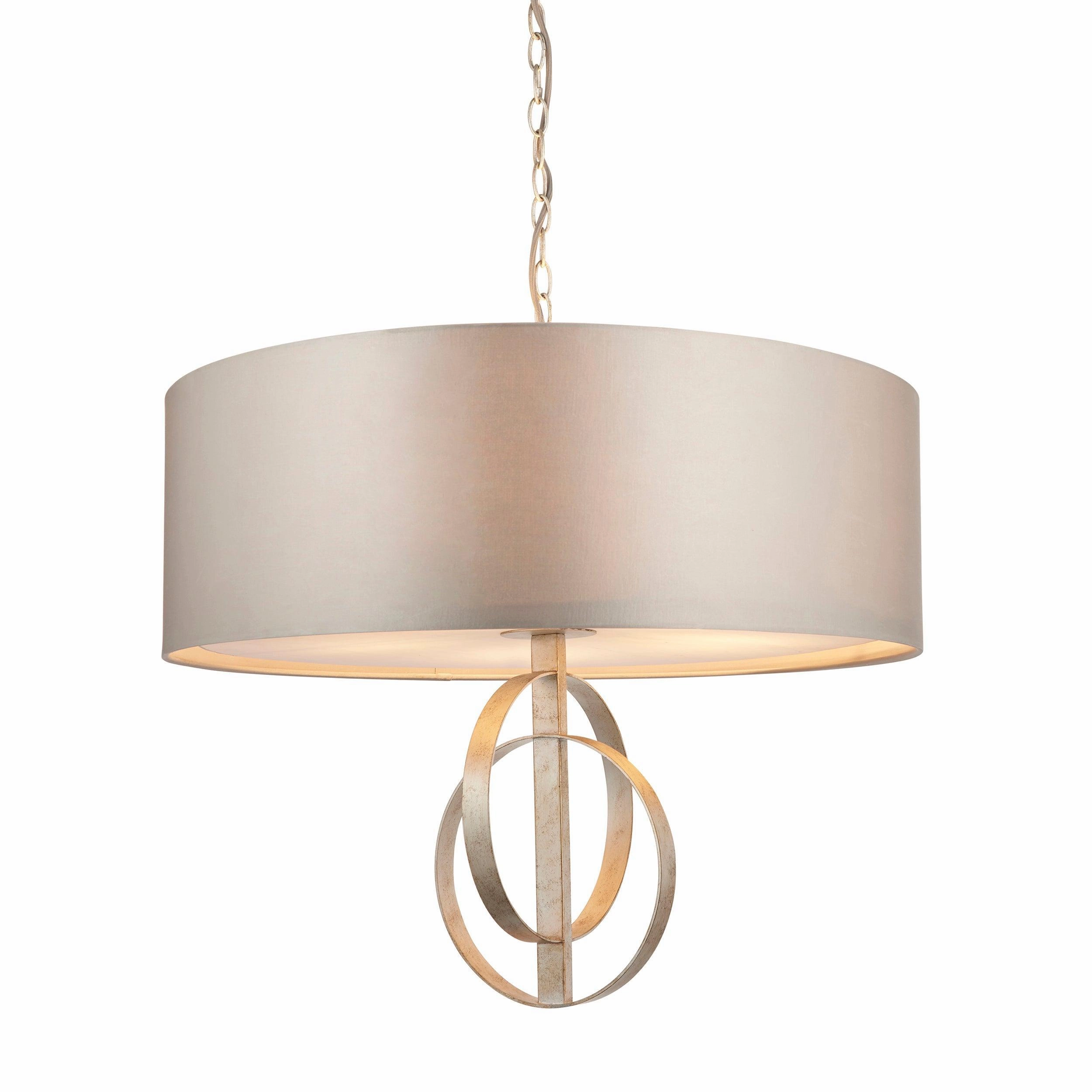 Norfolk XL 5 Light Silver Leaf Pendant - Mink Shade modern ceiling lamp