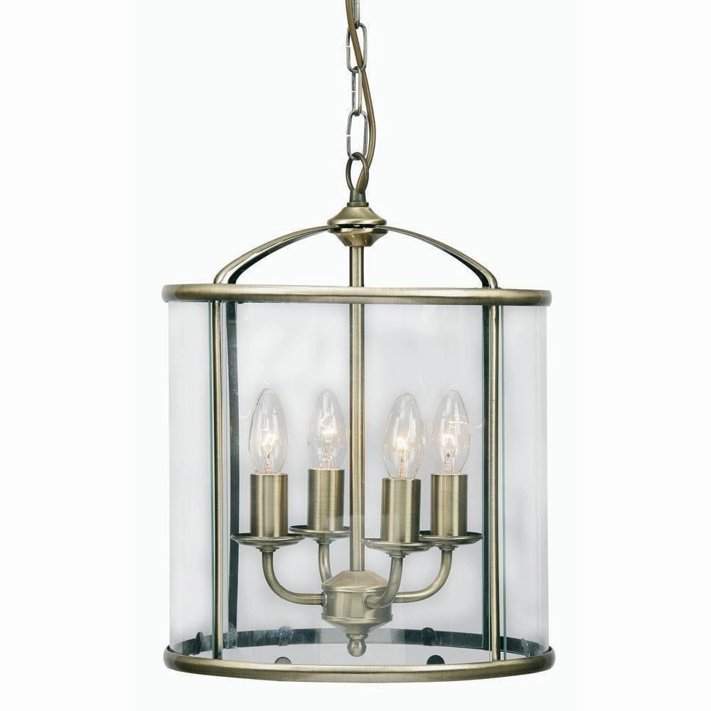 Oaks Fern Antique Brass 4 Light Ceiling Lantern simple ceiling design light